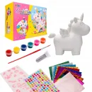 Jednorożec Skarbonka do Malowania z Farbami, Pędzelkiem i Naklejkami – Kreatywny Zestaw dla Dzieci, Prezent DIY